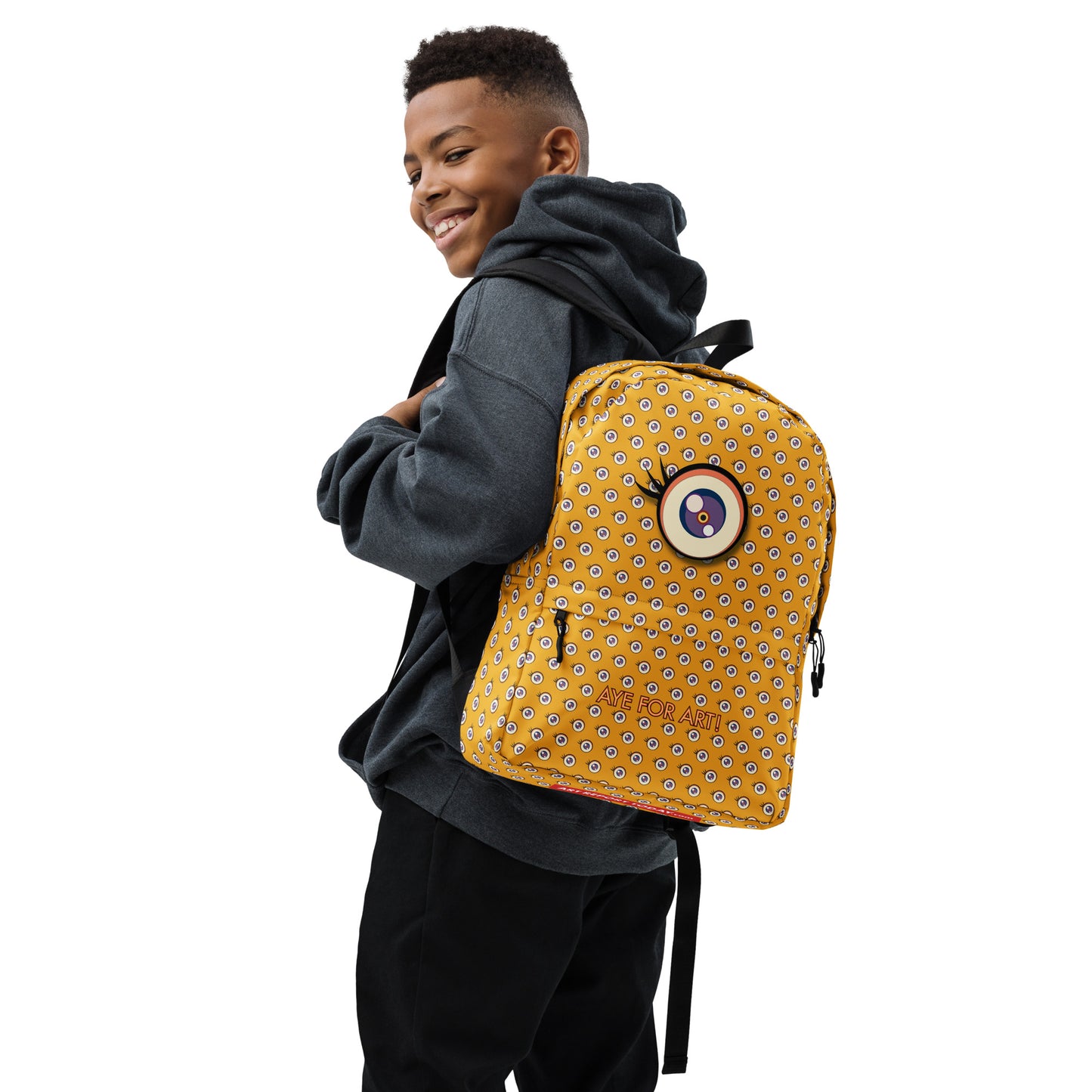 Aye For Art! Print Backpack, Yellow