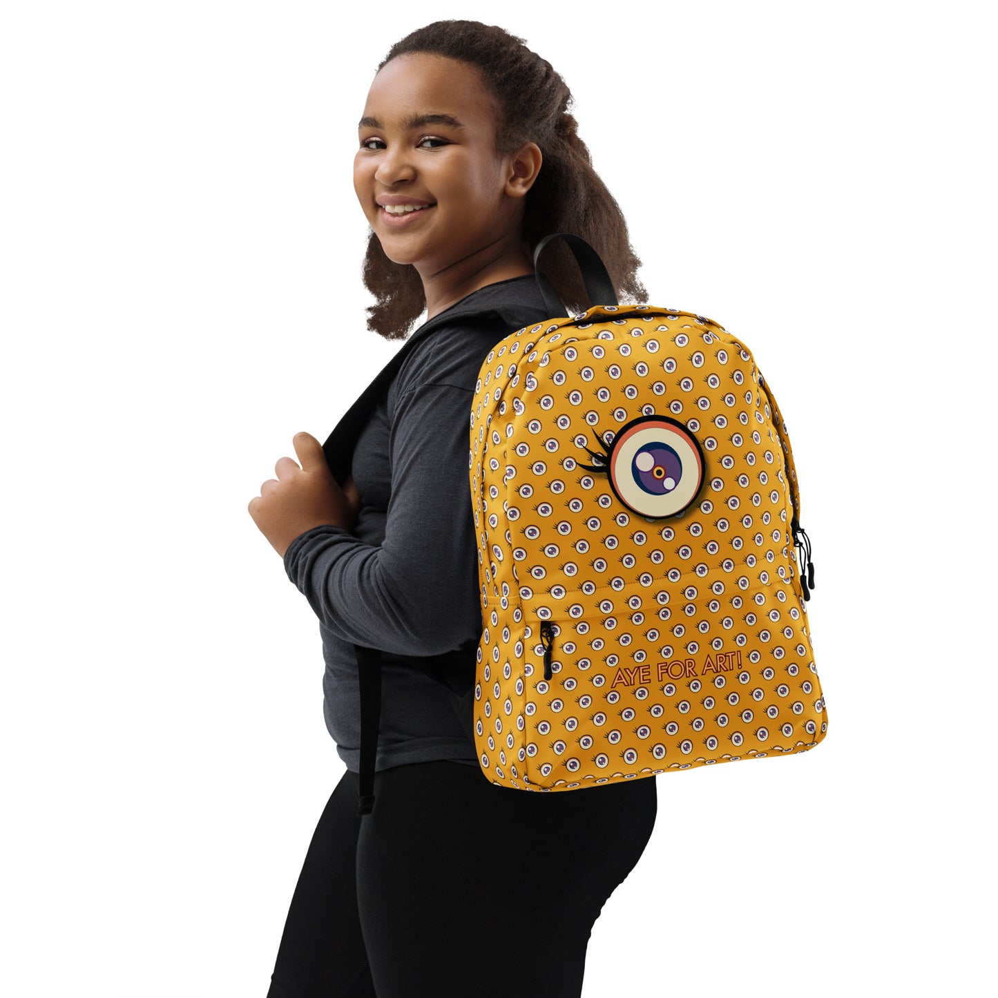 Aye For Art! Print Backpack, Yellow