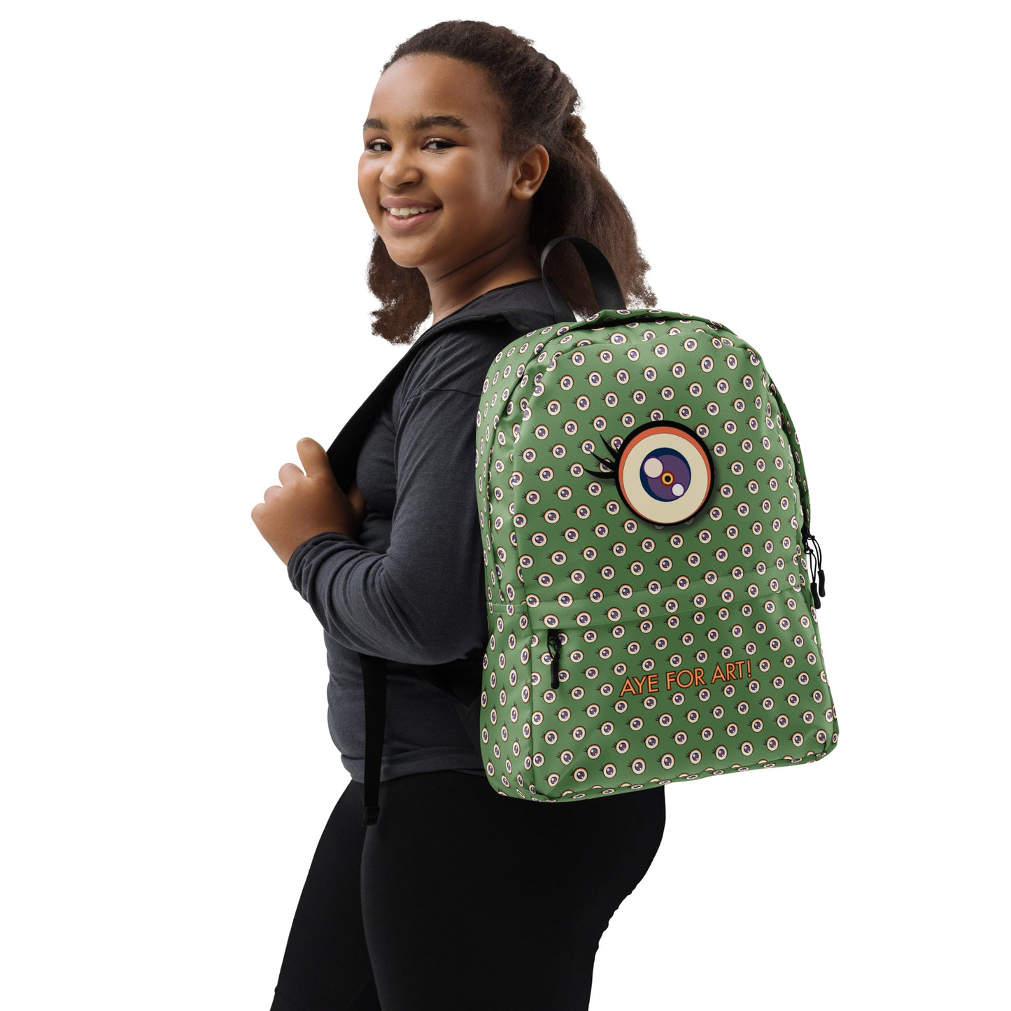 Aye For Art! Print Backpack, Green