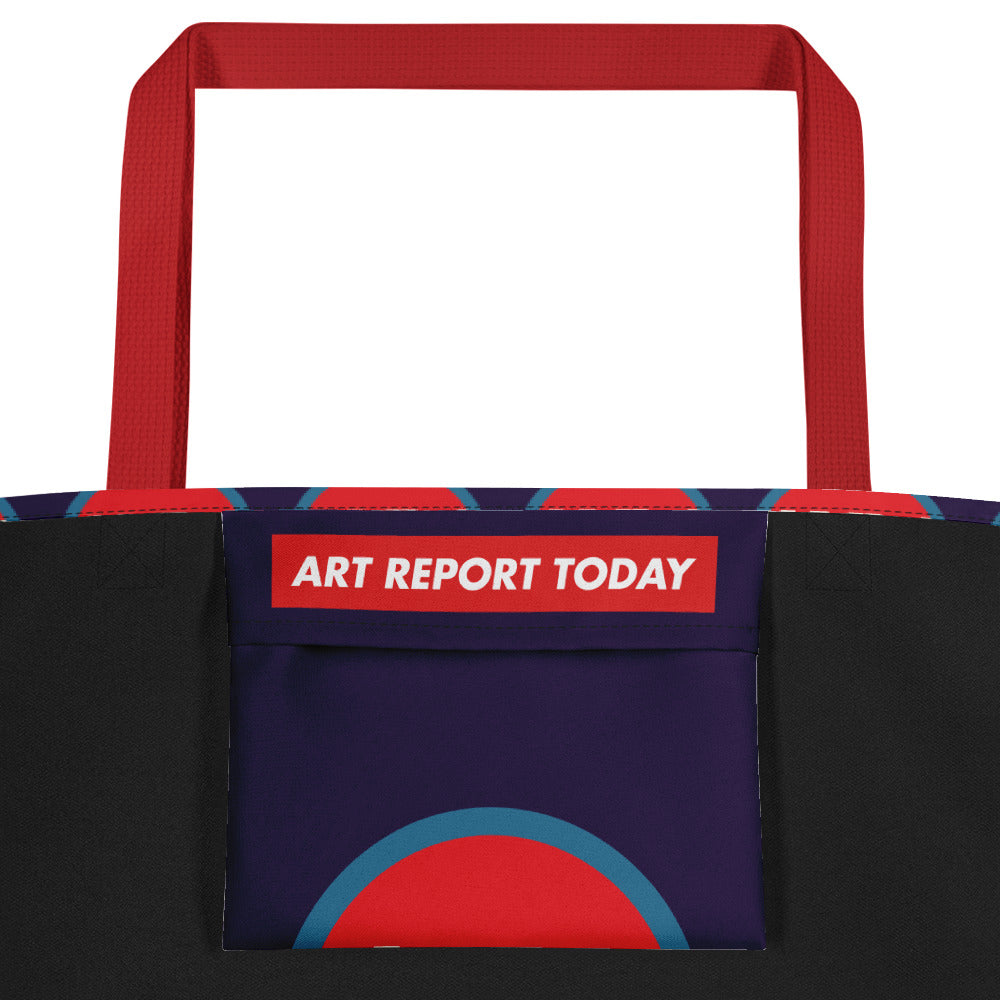 CircleArt Print (Red, White & Blue) Large Deep Blue Tote Bag