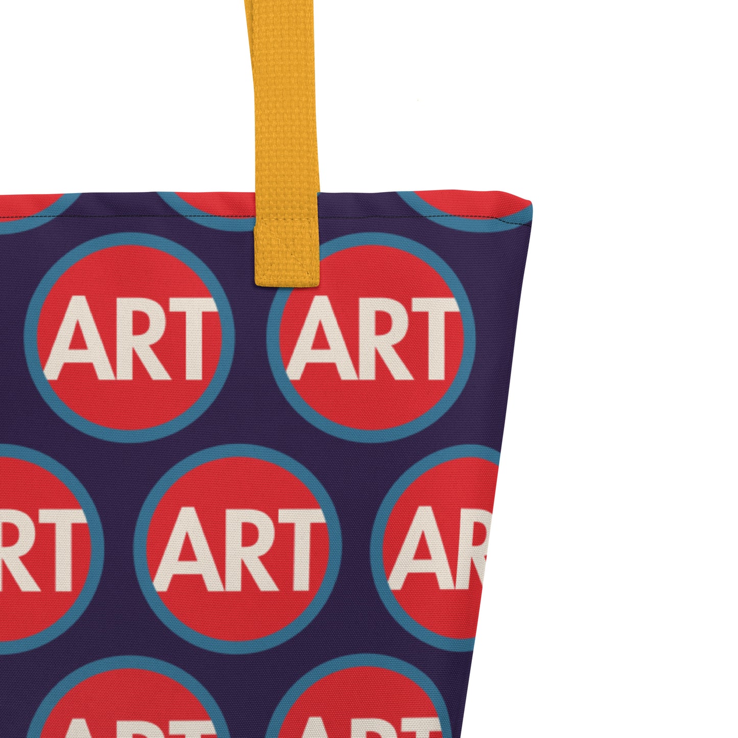 CircleArt Print (Red, White & Blue) Large Deep Blue Tote Bag