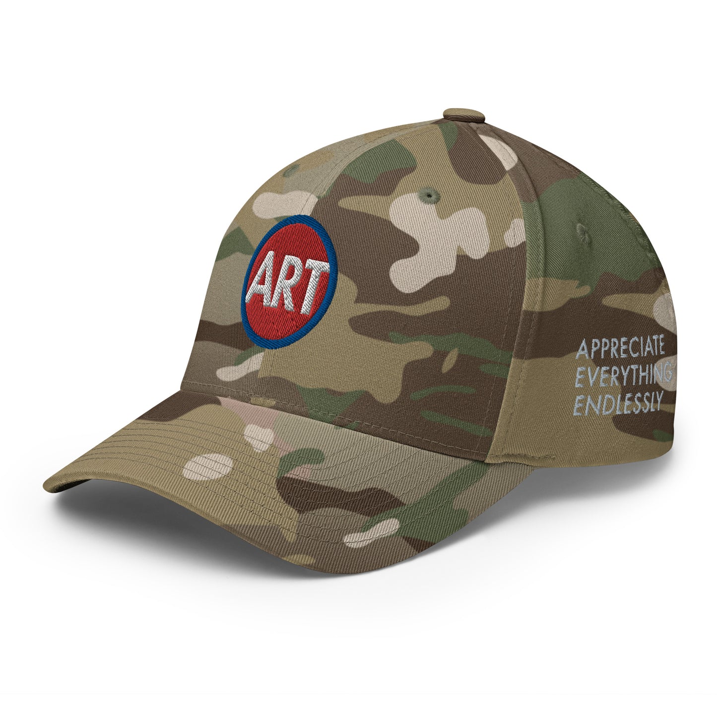 'Appreciate Everything Endlessly' CircleArt (Red, White & Blue) Structured Twill Cap