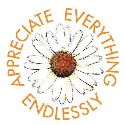 'Appreciate Everything Endlessly' Daisy Print Large Tote Bag, Yellow