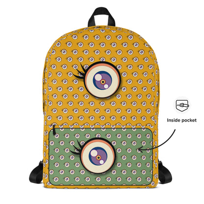 Aye For Art! (after Murakami) Print Backpack, Yellow