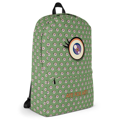 Aye For Art! (after Murakami) Print Backpack, Green