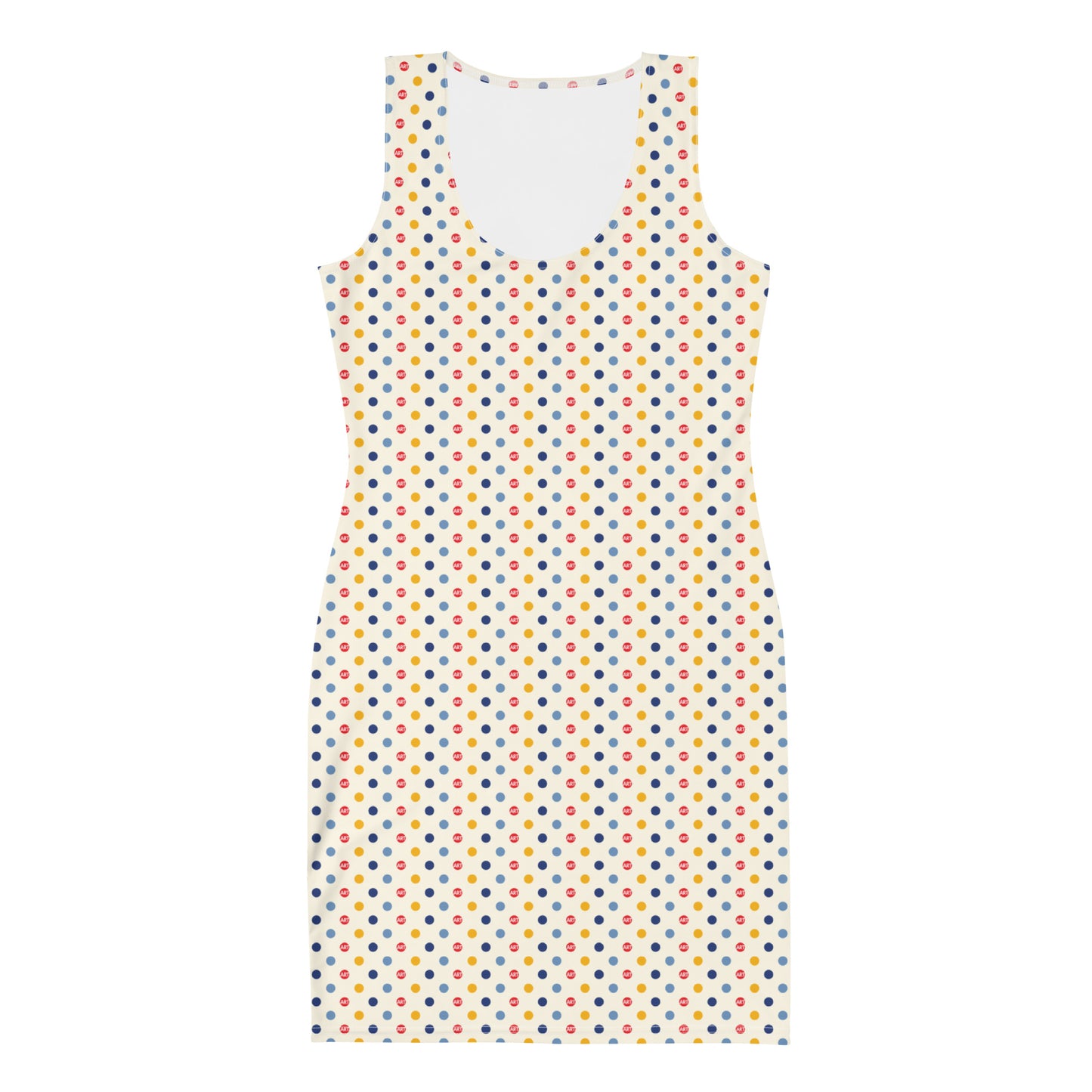 CircleArt Polka Dot Print Silhouette Dress, White