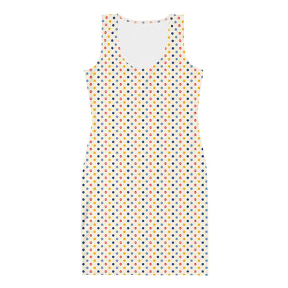 CircleArt Polka Dot Print Silhouette Dress, White