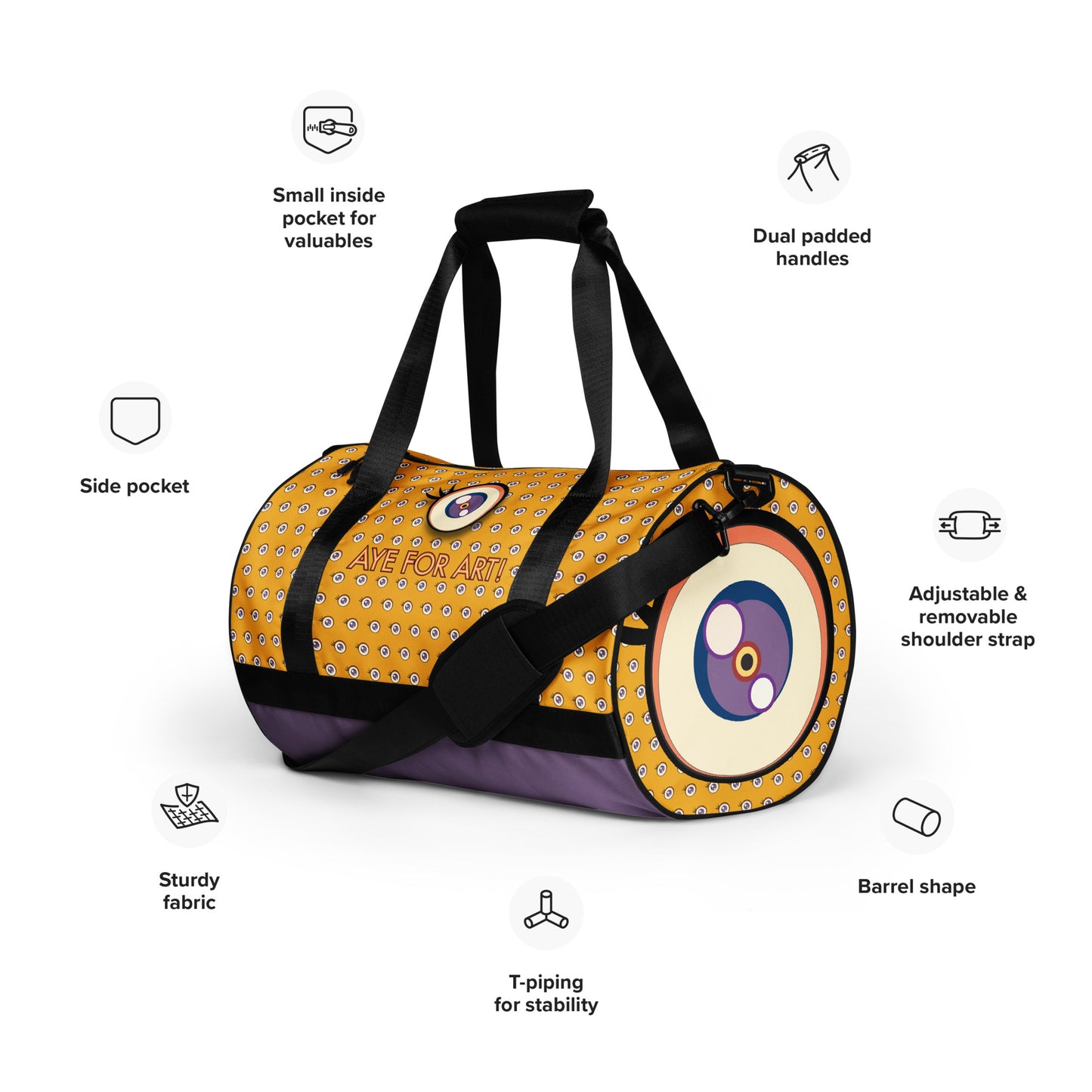 'Aye for Art' (after Murakami) Print Gym Bag