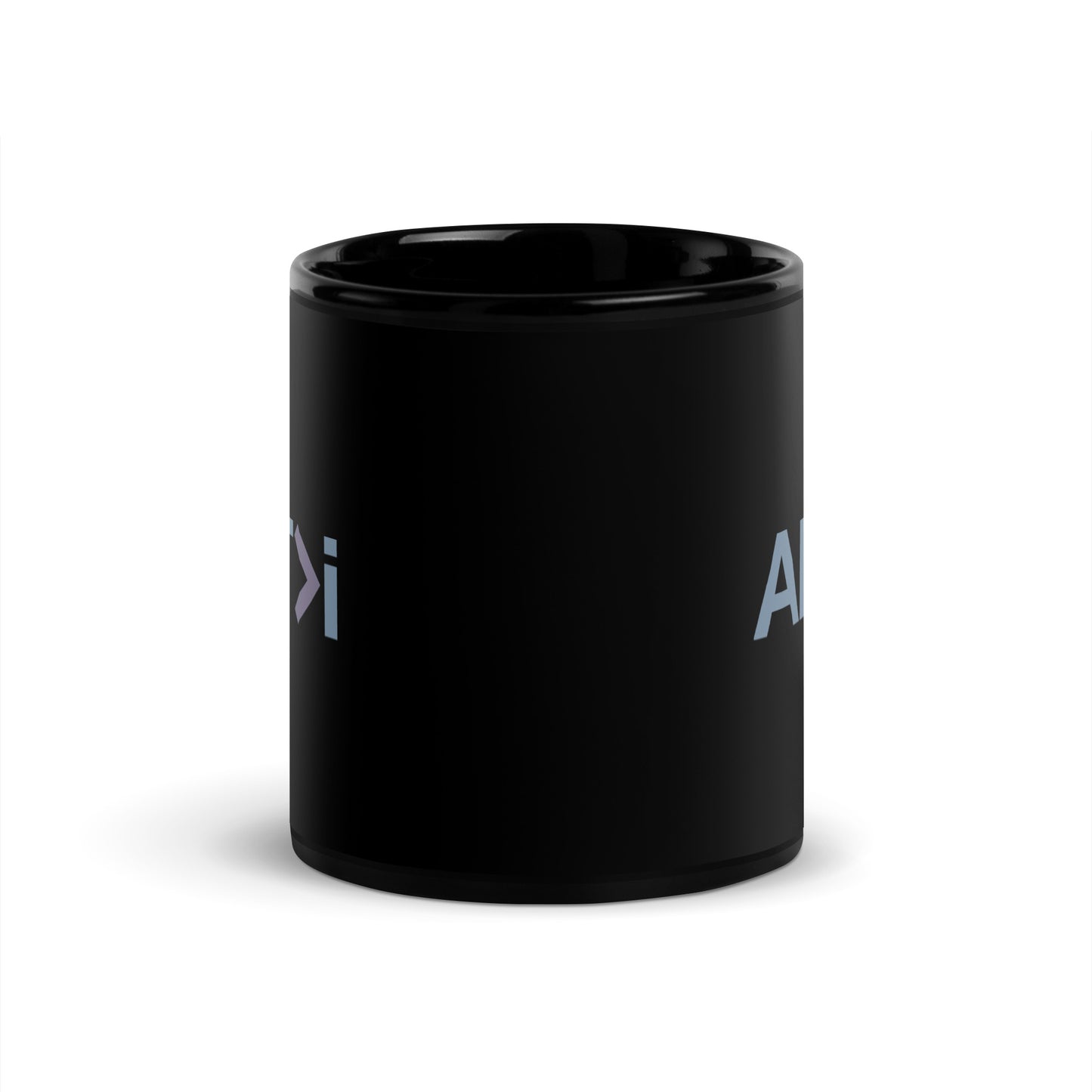 ART>i (Subtle Logo) Black Glossy Ceramic Mug (Art is Greater Than i)