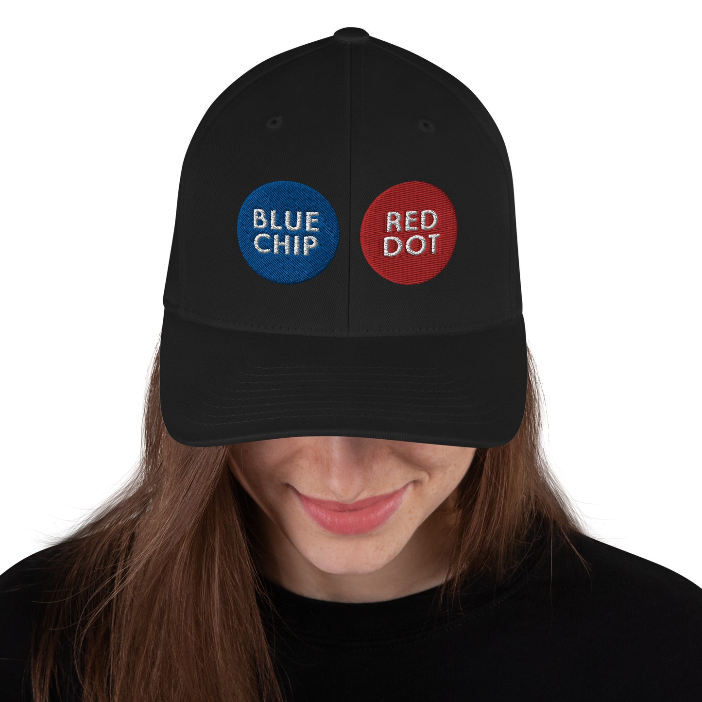 Blue Chip Red Dot Closed-Back Structured Twill Cap