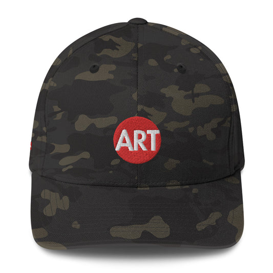 Closed-Back Structured  Flexfit Twill Cap with Embroidered CircleArt