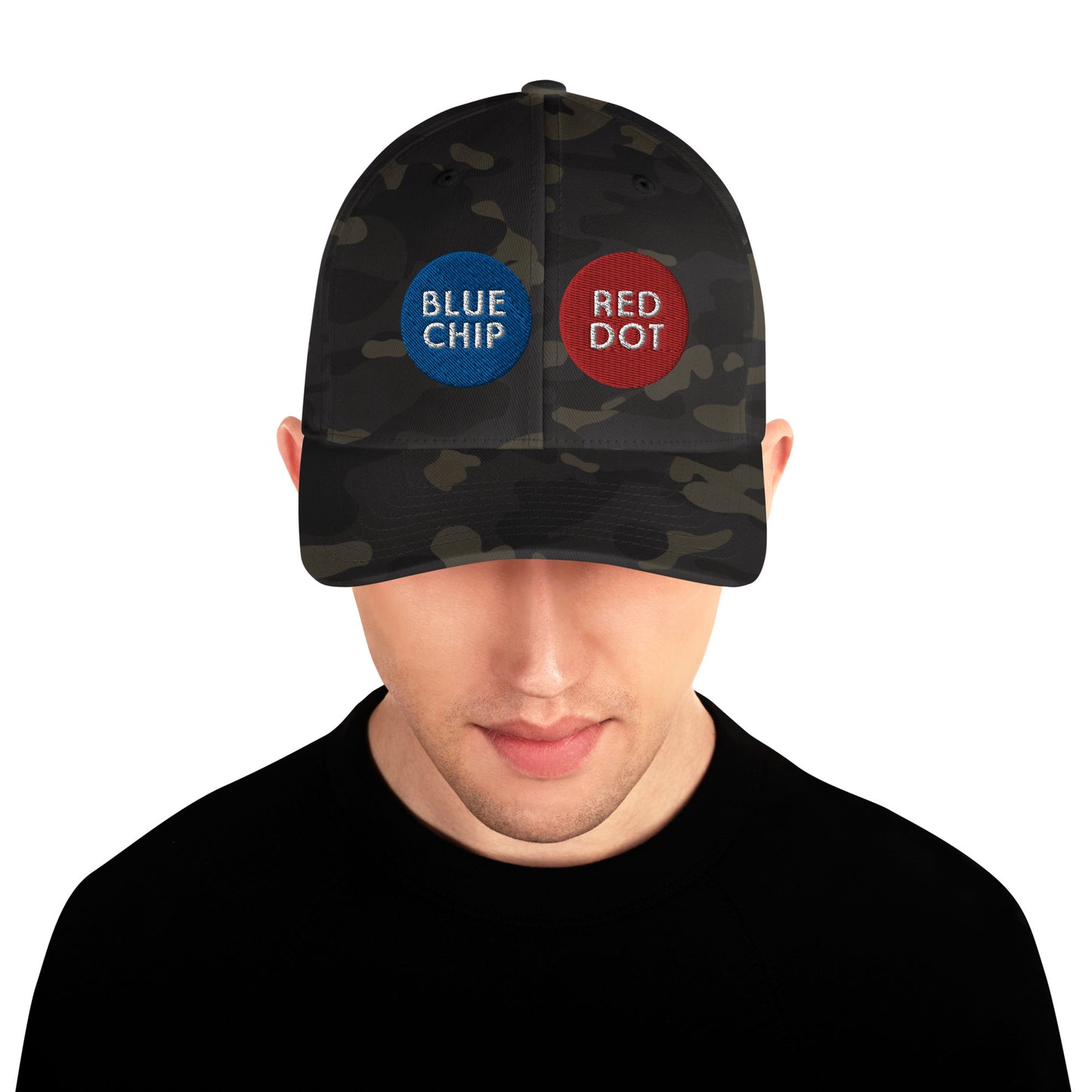 Blue Chip Red Dot Closed-Back Structured Twill Cap