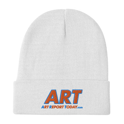 Knitted 12" Beanie with Embroidered ART