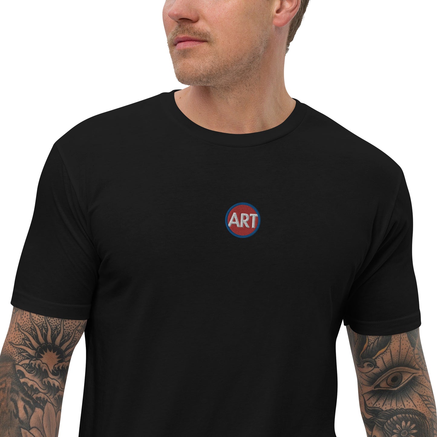 CircleArt (Red, White & Blue) Embroidered Men's Fashion T-shirt