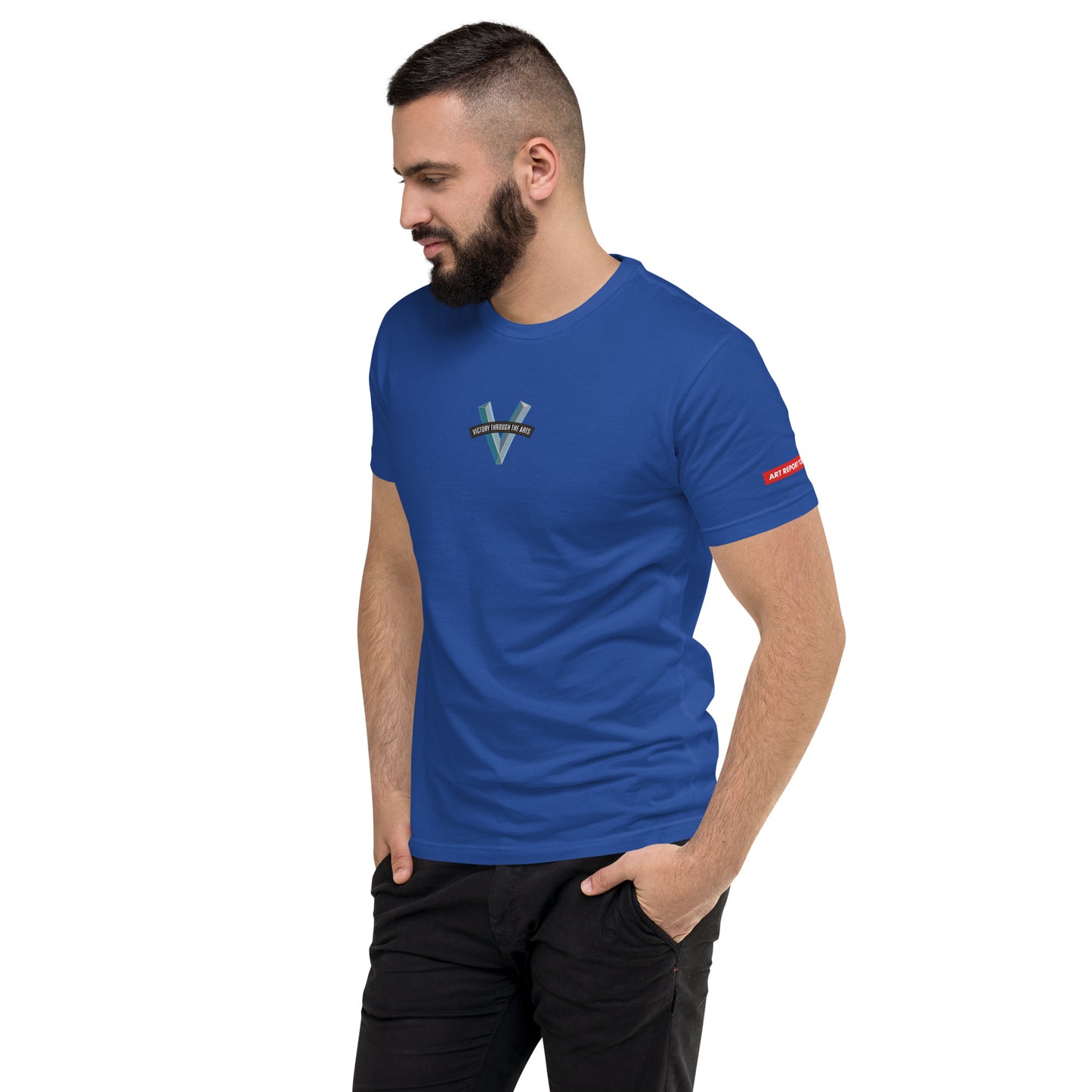 Victory Through the Arts! Men's Fitted Fashion T-shirt