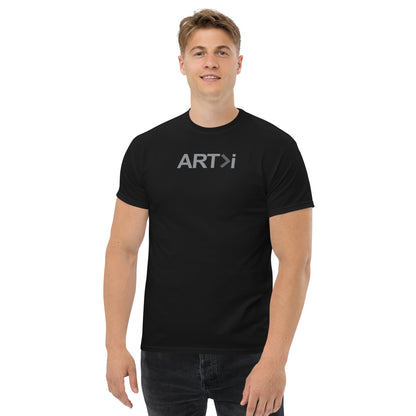 ART>i (Grey Logo) Classic Heavyweight Tee, 'Art Is Greater Than i'