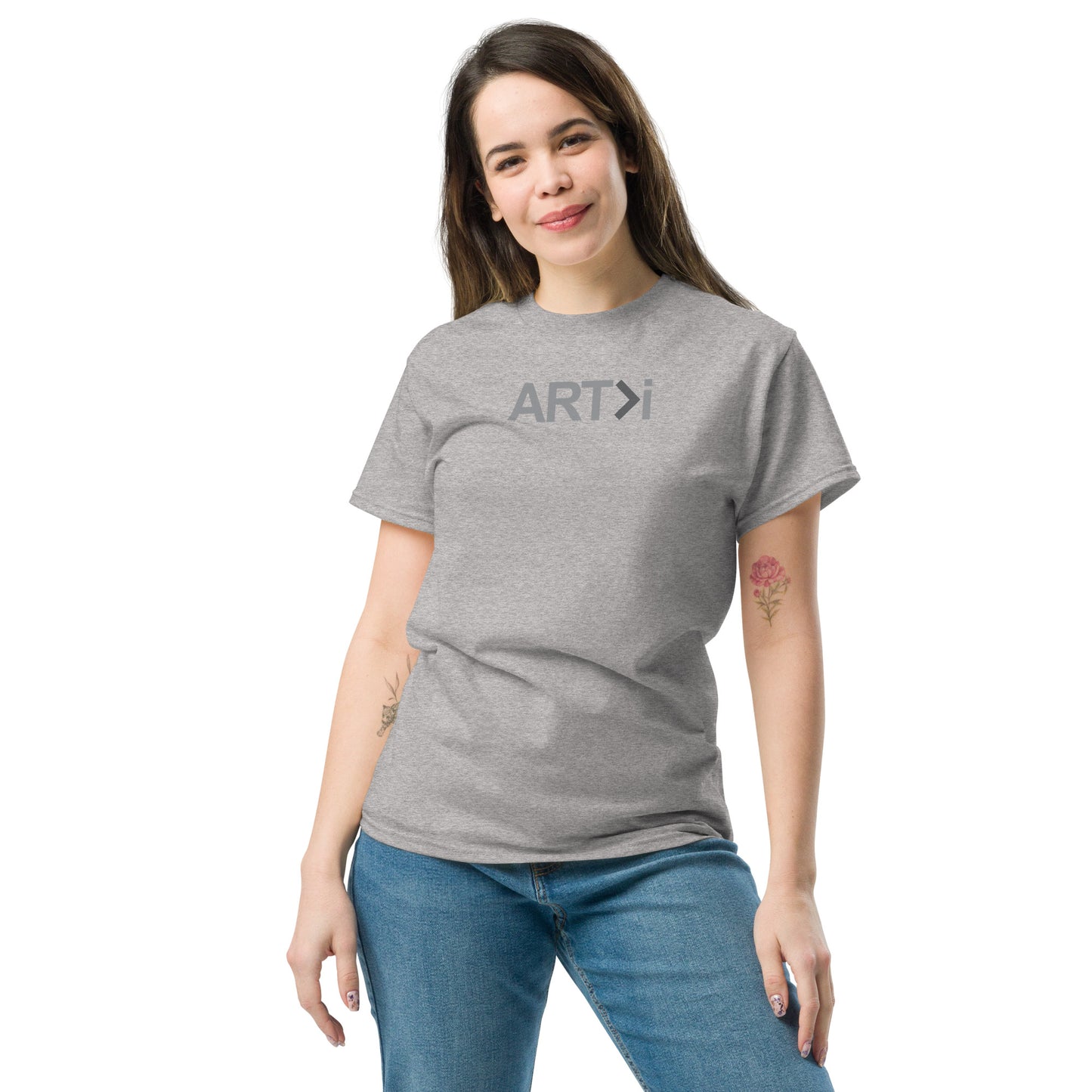 ART>i (Grey Logo) Classic Heavyweight Tee, 'Art Is Greater Than i'