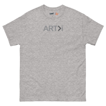 ART>i (Grey Logo) Classic Heavyweight Tee, 'Art Is Greater Than i'