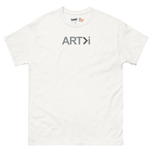 ART>i (Grey Logo) Classic Heavyweight Tee, 'Art Is Greater Than i'