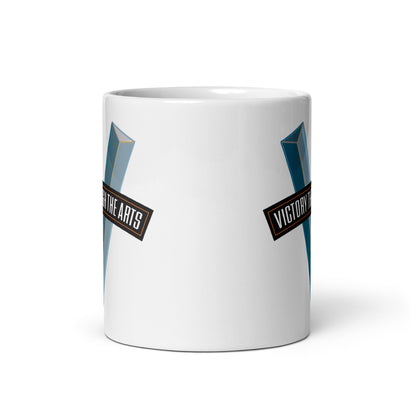 Victory Through the Arts! White Glossy Mug