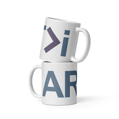 ART>i  (Big Logo) White Glossy Mug (Art is Greater Than i)