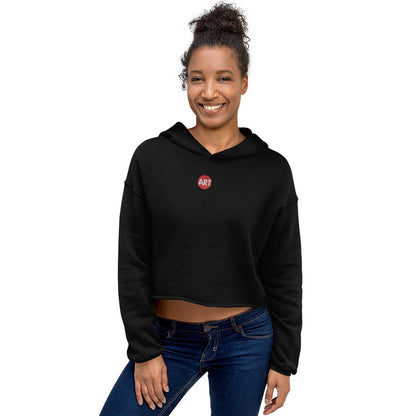 Cropped Fleece Hoodie with Embroidered CircleART