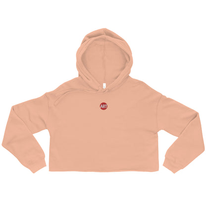 Cropped Fleece Hoodie with Embroidered CircleART