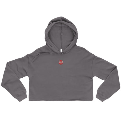 Cropped Fleece Hoodie with Embroidered CircleART